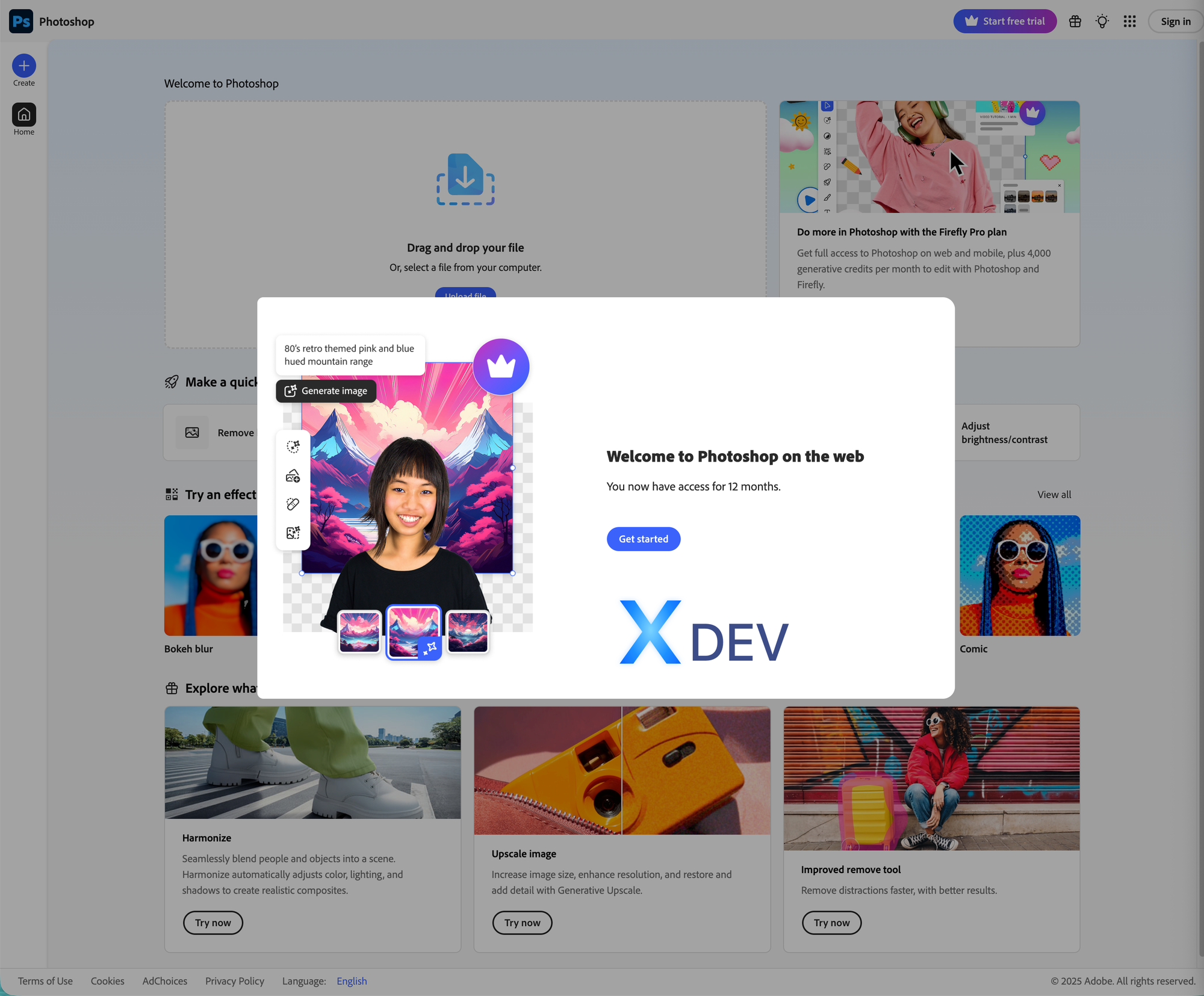Hướng Dẫn Nhận Photoshop Web Miễn Phí 12 Tháng Qua Tiện Ích Chrome