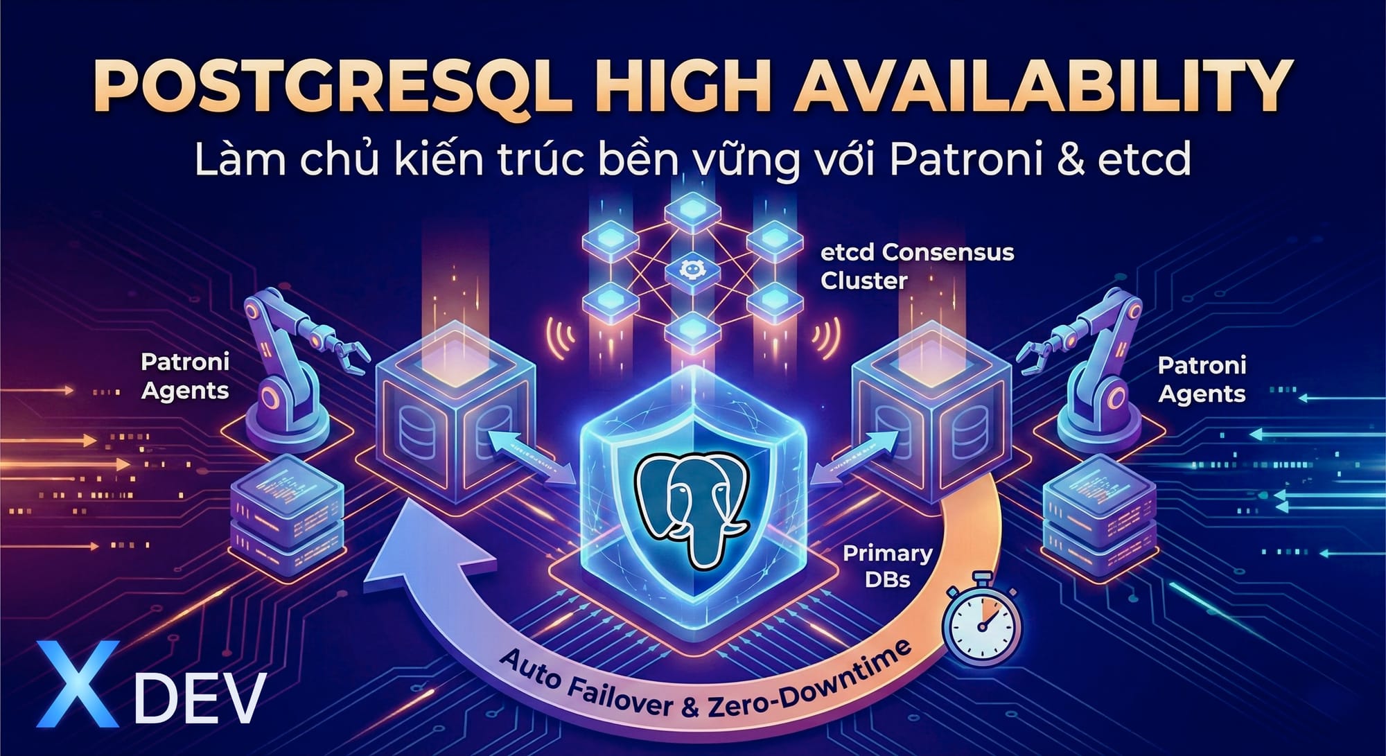 PostgreSQL High Availability với Patroni & etcd